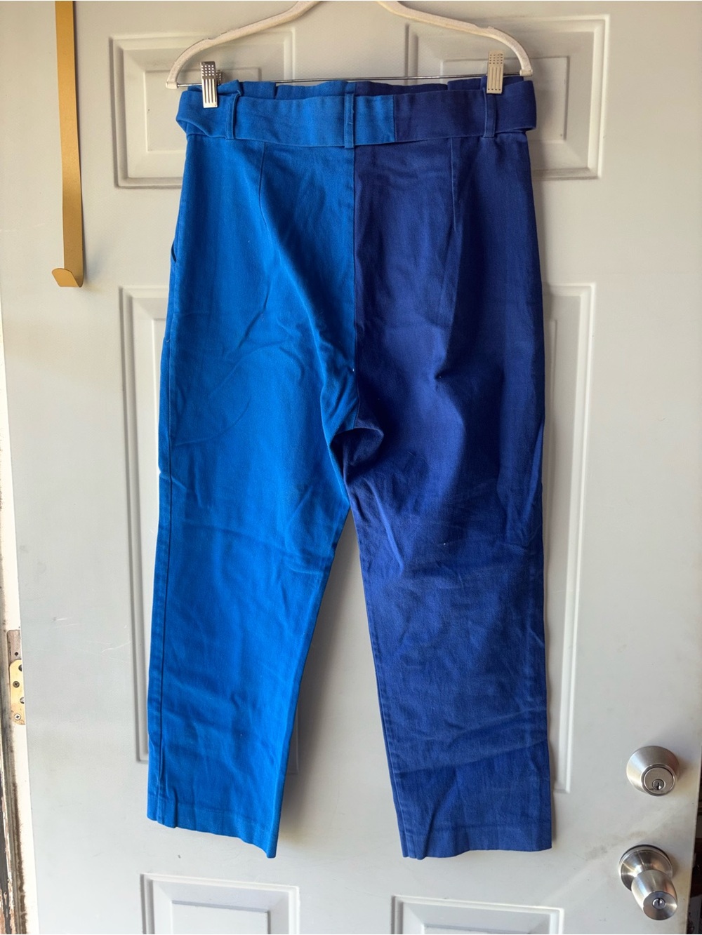 Penelope Gazin Fashion Brand Co. 90’s two-tone blue belted pants size L - Picture 3 of 3
